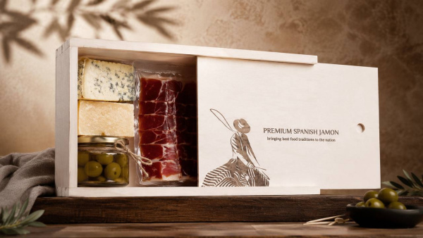 ДЕРЕВЯННЫЙ ЯЩИК БЕЗ НАПОЛНЕНИЯ "PREMIUM SPANISH JAMON"